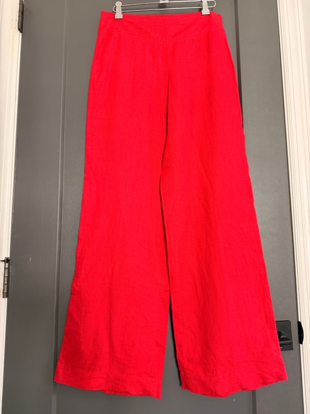 H&M Red Linen Blend Pants